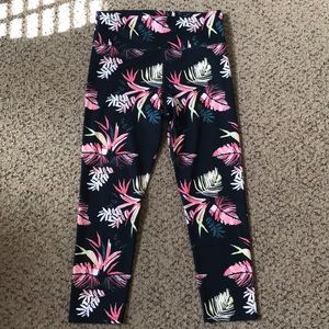 Floral Navy Blue Tights